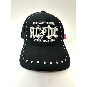 AC/DC Baseball Hat Cap Studded Black Highway To Hell World Tour 1979 NWT